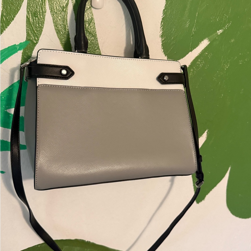 kate spade Staci Two-Tone White & Black Leather Satchel - Picture 4 of 10